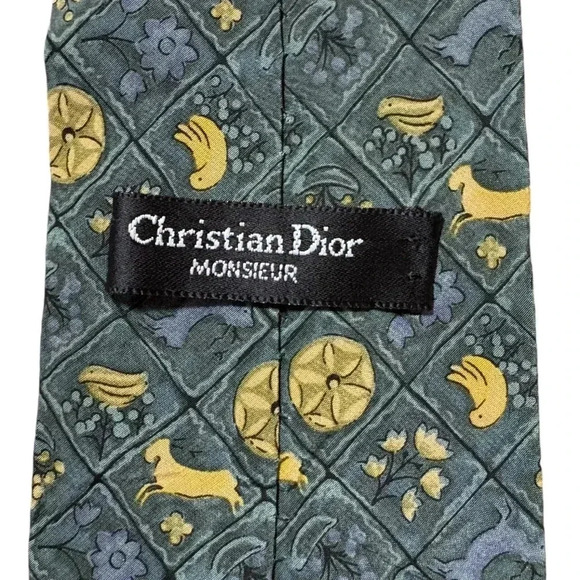 Vintage Silk Christian Dior Monsieur Tie - Picture 5 of 7